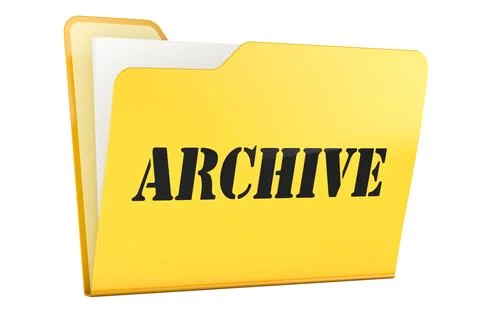 Archive, yellow folder. 3D rendering Illustrazione stock