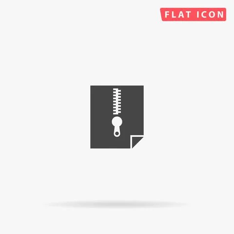 Archive Zip File flat vector icon. Hand drawn style design illustrations Stock Illustration