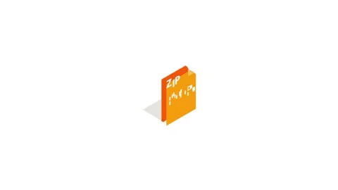 Archive ZIP format icon animation Stock Footage 161242328