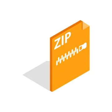 Archive ZIP format icon, isometric 3d style Stock Illustration