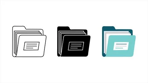 Archived store folder icon set Illustrazione stock