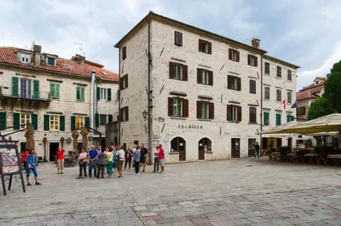Archives building on St. Tryphon Square, Old Town, Kotor, Montenegro Stock Photos