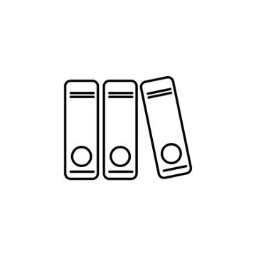 Archives folder line icon black on white background Stock Illustration