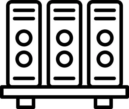 Archives Line Icon Design Stock Illustration