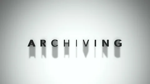 Archiving 3D title animation matte black text on a white background Stock Footage 300715615