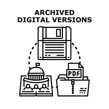 Archiving digital data and information versions イラスト素材