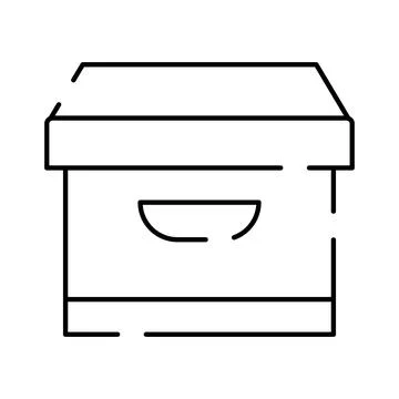 Archiving document box with lid and handle icon Stock Illustration