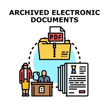Archiving electronic documents for business workflow management Stock Illustration