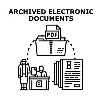 Archiving electronic documents for business workflow management Stock Illustration