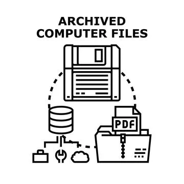 Archiving old computer files and digital data Stock Illustration