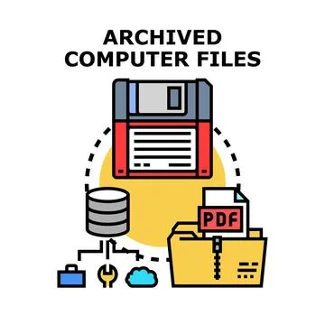 Archiving old computer files and digital data Stockillustratie