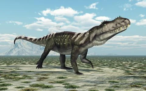 Archosaur Prestosuchus in a landscape Stock Illustration