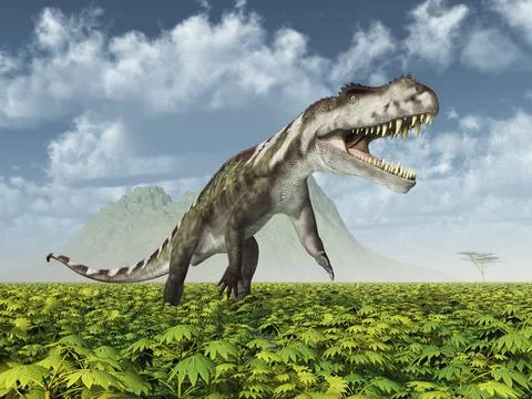 Archosaur Prestosuchus in a landscape Stock Illustration