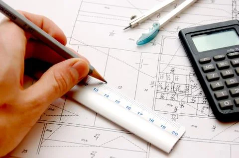 Archritect's work place Stock Photos