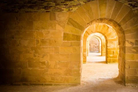 Archs in perspective Stock Photos