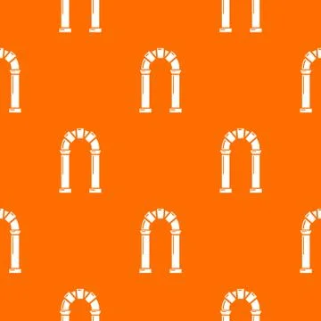 Archway ancient pattern vector orange Stock Illustration