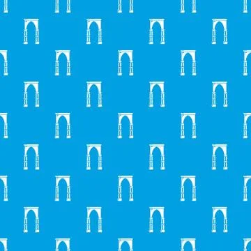 Archway construction pattern seamless blue Stock Illustration