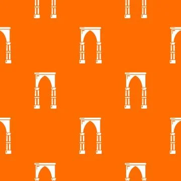 Archway construction pattern vector orange Stock Illustration