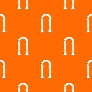 Archway decor pattern vector orange Stock Illustration