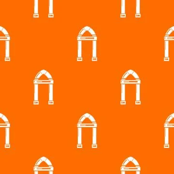 Archway decorative pattern orange Stock Illustration