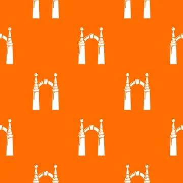 Archway elf pattern vector orange Stock Illustration