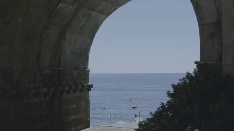 Archway Leading to the Beach Video stock 78078599