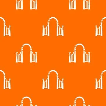Archway metal pattern vector orange Stock Illustration