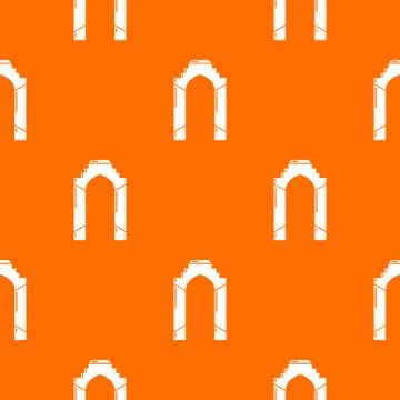 Archway palace pattern orange Stock Illustration