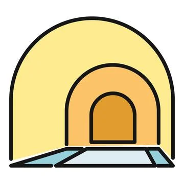 Archway tunnel creating a path to exit Stockillustratie