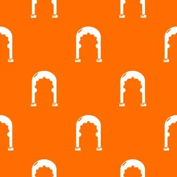 Archway vintage pattern orange Stock Illustration