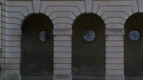 Archways of Boughton house Stock Footage 25229062