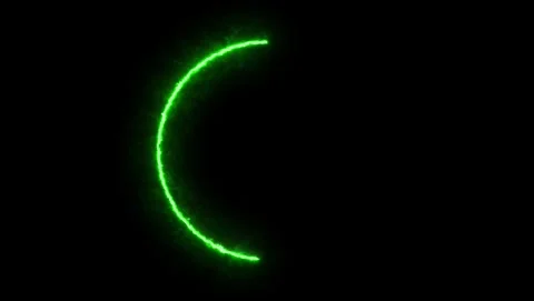 Arcing Neon Green Light Streak on Black Background Stock Footage 317452387