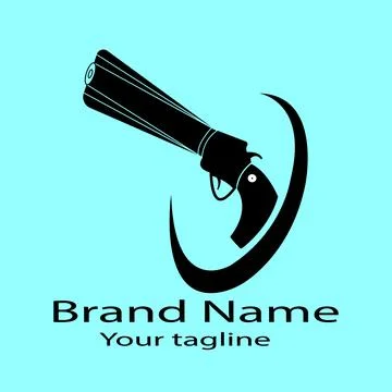 Arcing Shotgun Crest logo design Stock Illustration