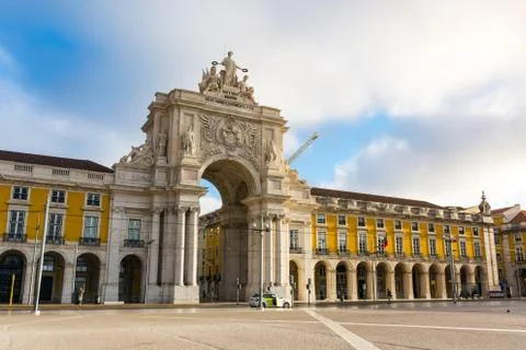 Arco da Rua Augusta Architecture Monument Historic Landmark City Center of Li Stock Photos