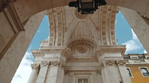Arco da Rua Augusta - Historical Place in the City center of Lisbon, Portugal. Stock Footage 169623564