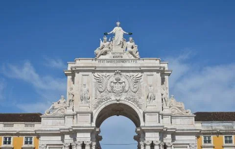Arco da Rua Augusta in Praca do Comércio Foto stock