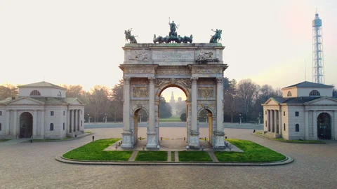 Arco Della Pace, Milano. Arch Of Peace, Milan. Stock Footage 240407964