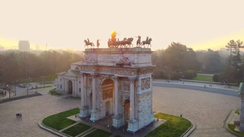 Arco Della Pace, Milano. Arch Of Peace, Milan. Stock Footage 240410319