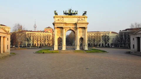 Arco Della Pace, Milano. Arch Of Peace, Milan. Stock Footage 240410335