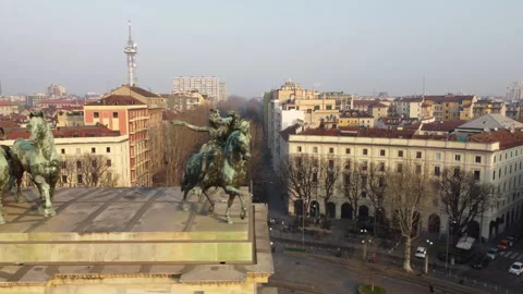 Arco Della Pace, Milano. Arch Of Peace, Milan. Stock Footage 240410865
