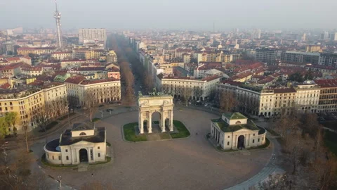 Arco Della Pace, Milano. Arch Of Peace, Milan. Stock Footage 240411120