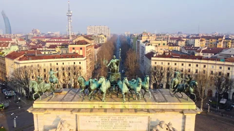 Arco Della Pace, Milano. Arch Of Peace, Milan. Stock Footage 240412403