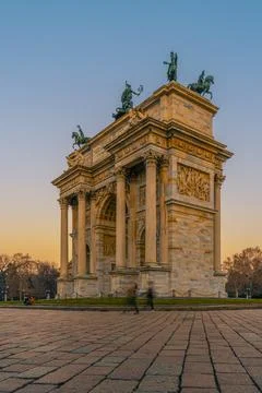 Arco Della Pace, Milano. Arch Of Peace, Milan. Stock Photos