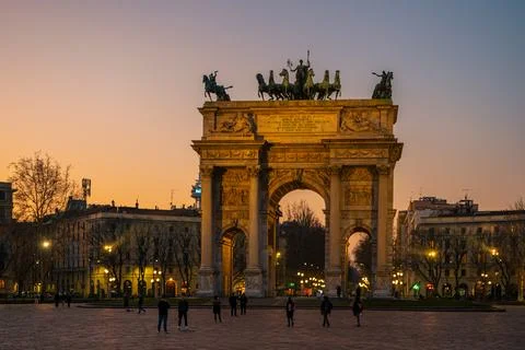 Arco Della Pace, Milano. Arch Of Peace, Milan. Stock Photos