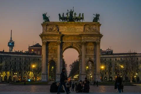 Arco Della Pace, Milano. Arch Of Peace, Milan. Stock Photos