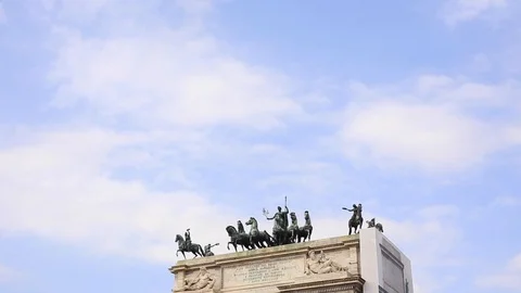 Arco Della Pace Milano City Center Sempione Park Turnaround Stock Footage 119005608