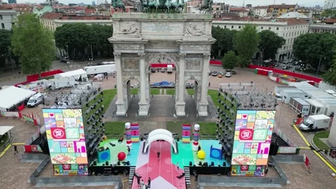 Arco della Pace (Triumpfbogen von Mailand) in Milan, Italy. Made in July 2023 wi Stock Footage 246984543