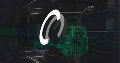 Arcs appearing, cloning into rotating layers in 3D, linking alpha beta to auto Stock Footage 332288947