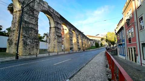 Arcs of city of Coimbra Stock Footage 166522718