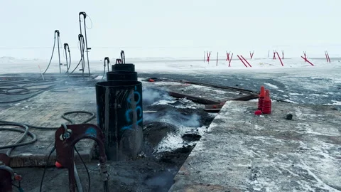 Arctic Bridge Building Steam Rod Holes Stock Footage 276771564